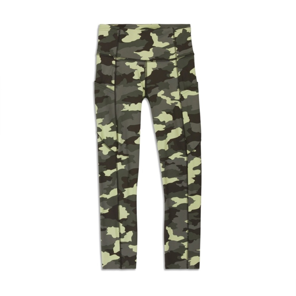 Lululemon Leggings Fast And Free High Rise Crop Camo 6 Small